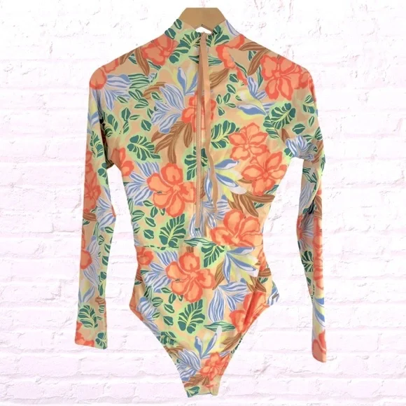 Rip curl Follow The Sun Coral Floral Long Sleeve Surf Suit One Piece Swim S,M,L - Picture 6 of 14